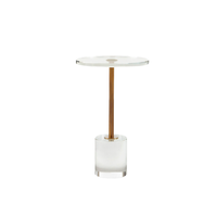 Table basse en acrylique personnalisée avec base en métal doré, design moderne, démontable, pour salon et chambre à coucher aux États-Unis, décoration de chevet