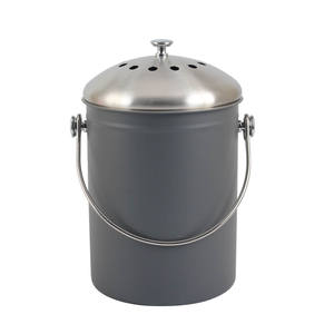 ถังหมักอาหารสแตนเลสพร้อมฝาปิดและที่จับถังหมักเศษอาหารในครัว - Product Image 1