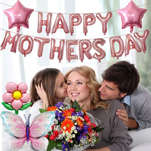 Ensemble de ballons et de bannières pour la fête des mères avec des fleurs et des papillons pour la décoration de la fête des mères - Product Image 3
