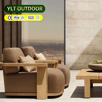 Nordische Art Moderne Luxus wasserdichte Garten Sofa Set Hotel Villa Pastoral Gartenmöbel Modische Patio Holz Teak Sofa