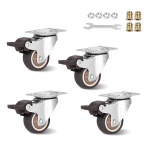 Hot Selling 1/1,5/2/3 Zoll TPR Lenkrad Anti statisches Doppel kugellager Gummi Silent <span class=keywords><strong>Caster</strong></span> Rollen räder mit Bremse - Product Image 6