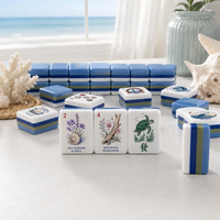Tuiles de Mahjong de Luxe Personnalisées à Thème Marin, Motif Marin Original, Mahjong Américain pour Cadeau de Maison de Plage