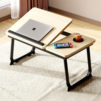 Escritorio Plegable de Madera para Computadora Portátil/Tablet, Mesa de Estudio Pequeña para Dormitorio de Estudiantes