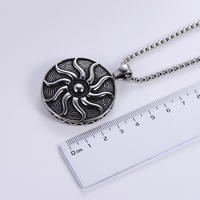 Collier pendentif vintage en acier inoxydable, amulette Apollo, dieu du soleil, style punk, chaîne de pull, bijoux hip-hop