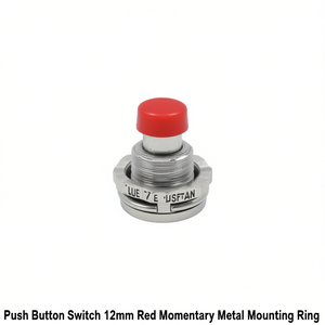 สวิตช์ปุ่มกด 12 มม. สีแดง วงแหวนยึดโลหะแบบชั่วขณะ - Product Image 2