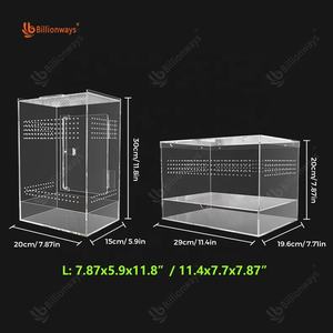 Jaula de <span class=keywords><strong>tarántula</strong></span> arbórea acrílica personalizada, tapa deslizante de terrario, tanque de cría de reptiles, caja de isópodos para vista completa visualmente atractiva - Product Image 4
