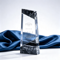 Trophée en cristal de marbre au design créatif, gravé au laser personnalisé, trophée en verre cristal avec logo et texte personnalisés