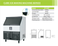 Fabbricatore di Ghiaccio Elettrico Commerciale Economico, Vendita Diretta dalla Fabbrica, 120KG/24H, Raffreddato ad Aria, 220V, Forma Blocco di Ghiaccio, con Certificazioni CE FCC ETL