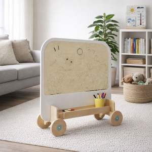 Étagère Montessori pour enfants, bibliothèque mobile en bois avec horloge, <span class=keywords><strong>rangement</strong></span>, <span class=keywords><strong>jeux</strong></span> éducatifs précoces et tableau <span class=keywords><strong>de</strong></span> dessin pour enfants - Product Image 4