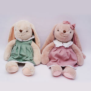 Mignonne poupée lapin à longues oreilles Miffie Bunny peluche jouet bébé poupée apaisante mignonne poupée de chiffon jeter oreiller rayé lapin jouet pour enfants - Product Image 1