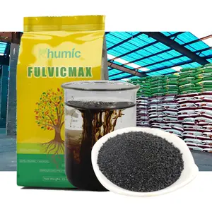 "Fulvicmax" promove flakes de ácido fulvico, fertilizante líquido de crescimento de planta agrícola, solúvel em água, ácido fulvico