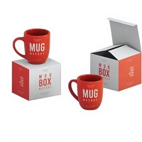 Boîte rigide personnalisée pour tasse avec insert en mousse, vernis sélectif et gaufrage, emballage en papier recyclable pour tasse en céramique de luxe
