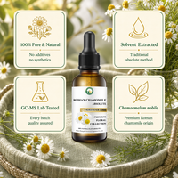 Absolue de Camomille Romaine 100% Naturelle (Chamaemelum Nobile), Matière Première pour Soins de la Peau et Aromathérapie, OEM ODM Étiquette Personnalisée Vente en Gros