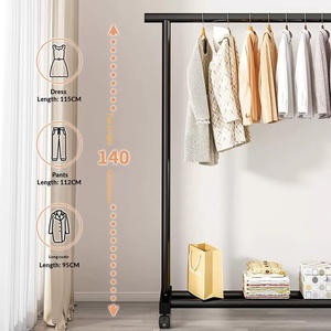 Perchero Metálico Ecológico con Ruedas <span class=keywords><strong>para</strong></span> Sala, Dormitorio y Baño, Perchero de <span class=keywords><strong>Ropa</strong></span> Moderno y de Lujo <span class=keywords><strong>para</strong></span> Interiores - Product Image 4
