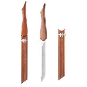 Cuchillo de Hoja Fija para Campismo al Aire Libre, Multifuncional, de Acero Inoxidable, con Mango de Imitación Madera, para Senderismo y Pesca, Dropshipping Shopify - Product Image 1