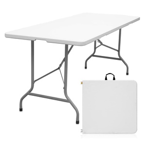 Heavy Duty 6ft <b>Folding</b> <b>Table</b> Rectangular Portable <b>Folding</b> <b>Table</b> with Metal Steel Frame for Outdoor Event Party Wholesale - Product Image 1
