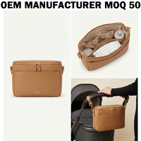Sac à langer personnalisé OEM en cuir végétalien pour poussette avec crochets amovibles pour l'Australie