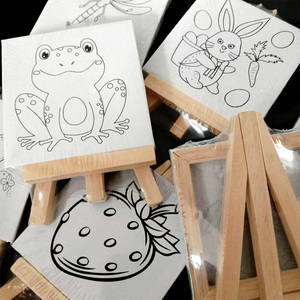 Panwenbo Acrylic Màu Nước Mini Giá Vẽ Và Vải Pre In Kéo Dài Vải Mini Tam Giác Giá Vẽ Trước Vải Với Giá Vẽ - Product Image 3