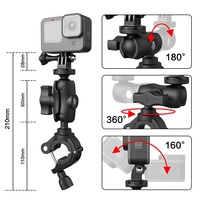 Takenoken métal pinces boule adaptateur support vélo vélo guidon pince Moto montage pour Go Pro Action caméra moto support
