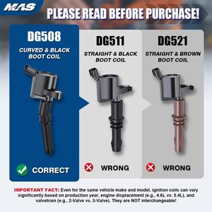 Nouvelle bobine d'allumage MAS DG508, lot de 8, pour moteurs Lincoln Mercury 4.6L avec bougies d'allumage SP493 - Product Image 2