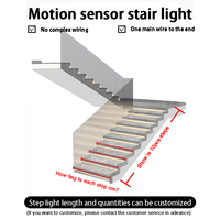 Bande Lumineuse LED Intelligente à Détecteur de Mouvement pour Escalier, Corps en Cuivre 8mm, Effet de Lumière Coulante Contrôlé par Application pour Éclairage d'Escalier
