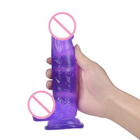 Gode coloré avec ventouse jouets érotiques gelée douce peau noire gode en plastique en caoutchouc super gros masturbateur Dong