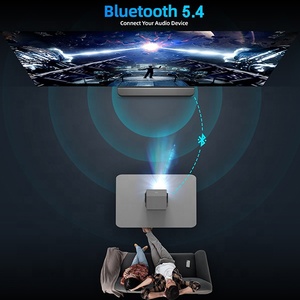 โปรเจคเตอร์พกพาสำหรับดูหนัง ระบบแอนดรอยด์ <span class=keywords><strong>9</strong></span> ความละเอียด 4K WiFi 6 BT 600ANSI ความละเอียดเนทีฟ 1080P พร้อมระบบปรับภาพอัตโนมัติ Keystone สำหรับการตั้งแคมป์  พร้อมเครื่องฉายภาพแบบปิดผนึก <span class=keywords><strong>X10</strong></span> - Product Image 4