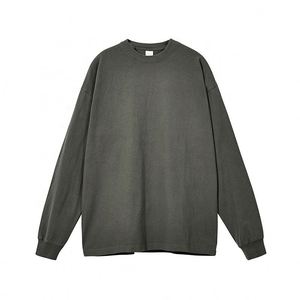 2023 New Style Crew Neck Custom Long Sleeve <b>Blank</b> Graphic Vintage Acid Washed 310 GSM 100% Cotton Heavy <b>Weight</b> Men T Shirts - Product Image 3