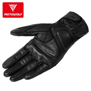 Motowolf Guantes De Carreras 사이클 블랙 가죽 드라이빙 장갑 오토바이