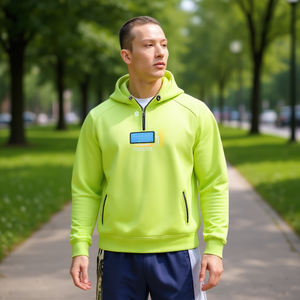 Jordan <b>Mens</b> Engineered Active <b>Hoodie</b> Green Size L Oversized Fit Anti-Shrink 100% Polyester French Terry Screen Printed Embroider - Product Image 2