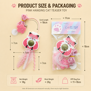 ของเล่นแมวแบบแขวนรูปสุนัขจิ้งจอกพร้อมขนนกสำหรับแมวเลี้ยงในบ้าน - Product Image 2