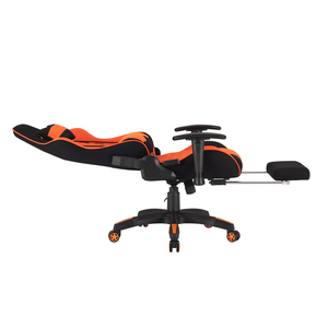 Chaise de jeu ergonomique en cuir avec repose-pieds, style racing, base en acier inoxydable, <span class=keywords><strong>coussin</strong></span> en mousse à mémoire de forme, appui-tête et <span class=keywords><strong>coussin</strong></span> <span class=keywords><strong>lombaire</strong></span> pour joueurs - Product Image 4