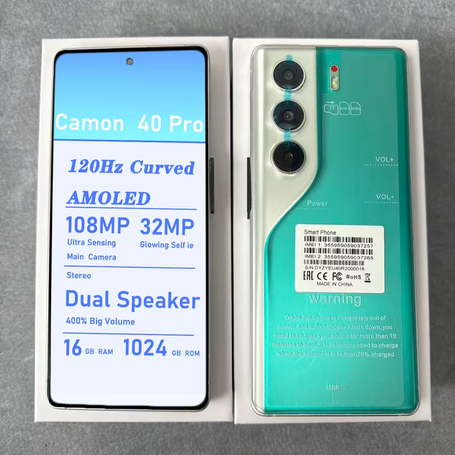 Camon 40 Pro 5G Smartphone: 7800mAh ultra Long Battery Life+16GB RAM, Android 15 Dual SIM CDMA/GSM/LTE Unlocked Mobile Phones