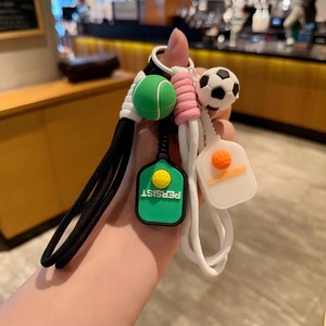 Llavero de Pickleball, Colgante de Silicona con Forma de Pala y Pelota de Fútbol/Voleibol/Tenis, Accesorio Moderno para Mochila/Llavero de Coche - Product Image 2