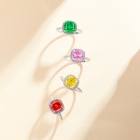 Élégante bague en argent 925 avec zircon taillé en fleur de glace flamboyante, diamant simulé à haute teneur en carbone, bijou de mode étincelant