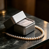 Boîte cadeau de luxe en métal pour bijoux, cube en aluminium anodisé avec insert en velours, logo gravé sur mesure
