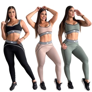 Q6325 Set Sportivi Senza Cuciture per Donna, 2 Pezzi: Reggiseno Sportivo e Leggings a Vita Alta, Disponibili con Consegna Rapida - Product Image 1