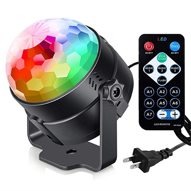 Mini Party Light Laser Projector RGB LED Stage Light Disco Ball Light With Remote Control