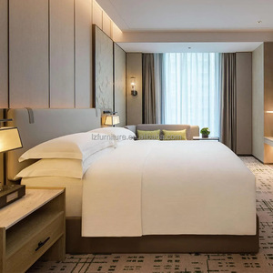 Usine de meubles sur mesure OEM ODM : Ensemble complet de chambre king-size pour hôtel, lit en bois avec tête de lit en placage et table de chevet, pour projets hôteliers 5 étoiles - Product Image 5