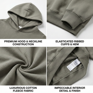 Sweat à capuche en molleton de coton épais 400g pour homme, vierge, coupe oversize et carrée, streetwear, personnalisable avec logo, à prix abordable, vente en gros - Product Image 3