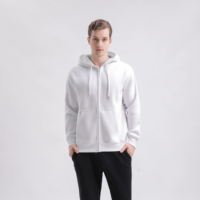 Hoodie Grosir dan Sampel Gratis, Sweatshirt Berlapis Satu Lapis, Sweatshirt Pewarnaan Garment, Hoodie Kerja Pria, Hoodie Putih Crop