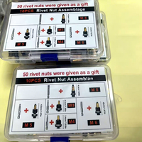 Set Mur Rivet untuk Perbaikan Otomotif & Peralatan Telekomunikasi - Mur Rivet Baja Karbon Polos 50 Buah (Hadiah)