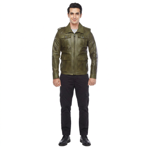 Best Manufacturer Cheap Rate High Quality <b>Men</b> Genuine <b>Leather</b> Vintage Style Breathable <b>Jacket</b> ODM Supply Custom Logo Positions - Product Image 1