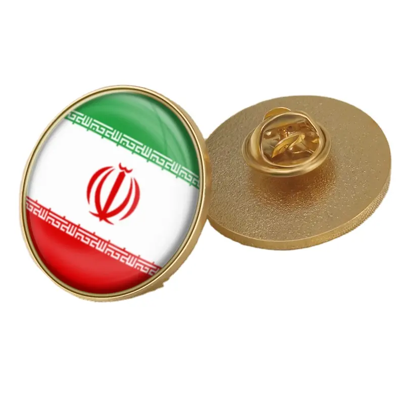 Iran Flag Badge Country Flag Lapel Pin Flags of the World Hat Pins Custom Logo Enamel Pin Manufacturing