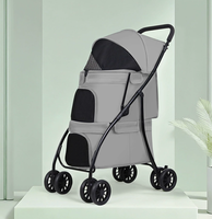 Poussette pliable à double étage pour chiens et chats de petite et moyenne taille, chariot léger pour animaux de compagnie pour l'extérieur