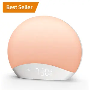 HiFiD Hot Selling Quality 26 Sleep Sounds Wake Up Light Sound Machine Sunrise Alarm Clock with Night Light