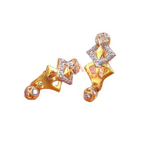 Pendientes de Oro con Diseño Cuadrado para Mujer, Elegantes, Estilo Diamante, Joyería de Diseño - Product Image 1