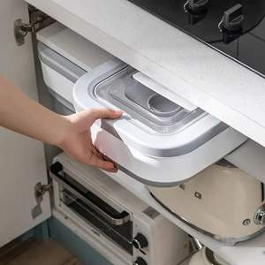 Elecpet Pet gıda saklama kabı köpek plastik katlanabilir katlanır kova mühürlü kedi mutfak Pet gıda depolama ile tekerlekler - Product Image 4