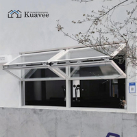 Ventana Plegable de Aluminio para Hogar, Cocina, Bar, Ventanas y Puertas Corredizas Verticales de Aluminio Negro, Ventanas Plegables Dobles en Venta