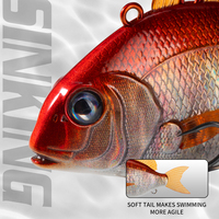 Leurres de pêche OEM personnalisés VIB pour l'hiver, 50mm/11g, 65mm/24g, leurres coulants pour la pêche au brochet et au bar, leurres de traîne avec hameçons.